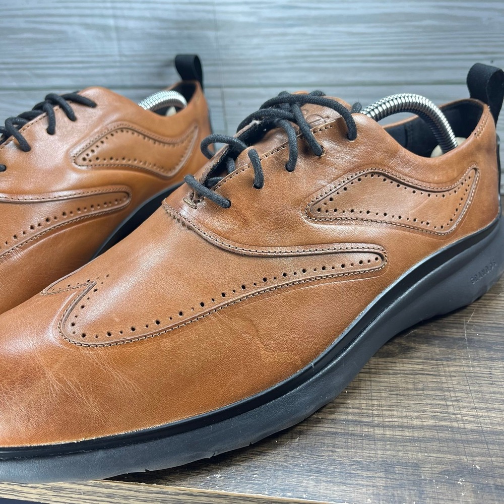 Cole Haan 3.ZeroGrand Wingtip Oxford Men's Brown Black Shoes - Men's 10.5 (M) - Picture 6 of 10